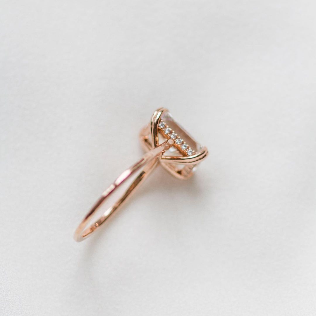 3.9 CT Radiant Hidden Halo Lab Grown Diamond Engagement Ring