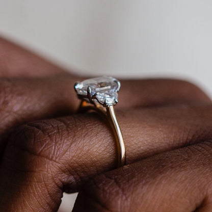 2.2 CT Oval Three Stone Lab Grown Diamond Engagement Ring