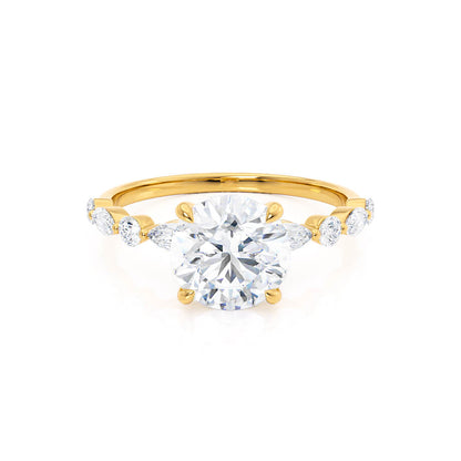 1 CT Round Dainty Pave Lab Grown Diamond Engagement Ring