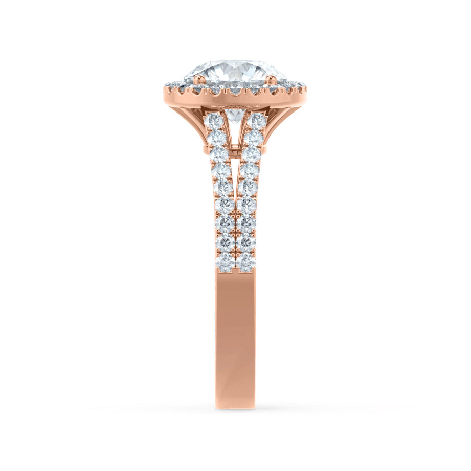 1CT Round Halo & Pave Lab Grown Diamond Engagement Ring