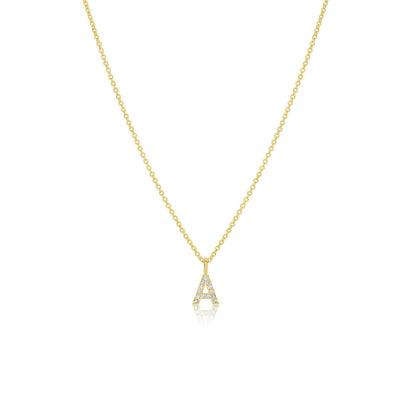 0.08 TCW Round Moissanite Initial Necklace