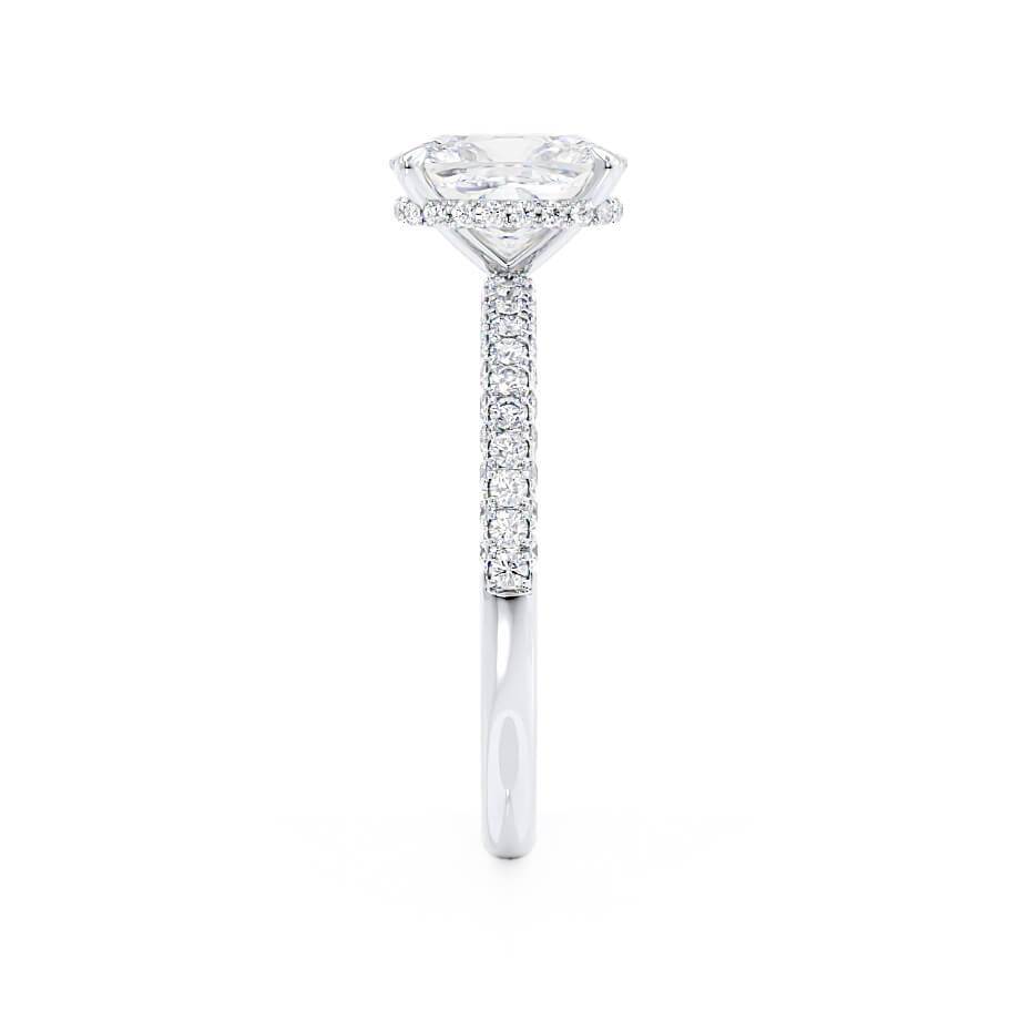 2.3 CT Elongated Cushion Pave Lab Grown Diamond Engagement Ring