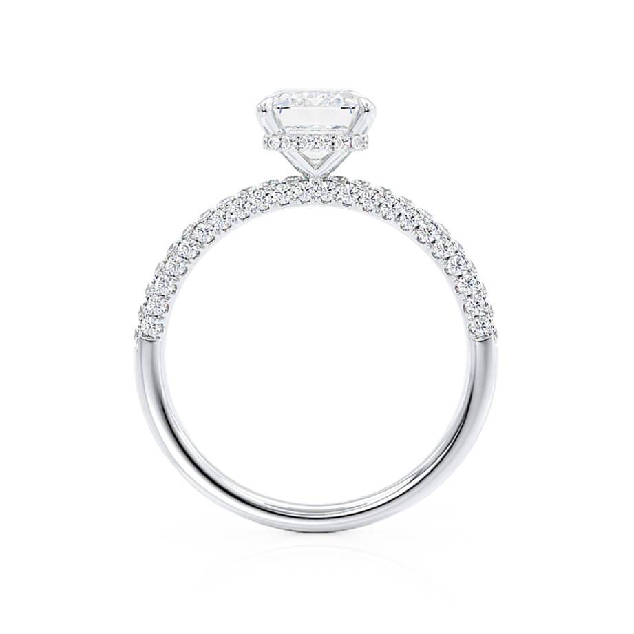 1.75 CT Emerald Pave Lab Grown Diamond Engagement Ring