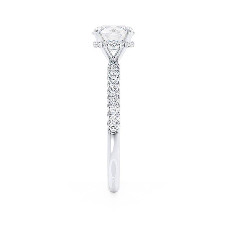 1.5 CT Round Hidden Halo & Pave Lab Grown Diamond Engagement Ring