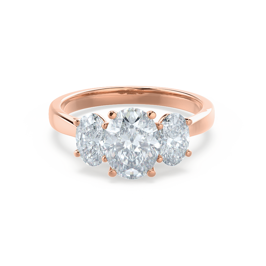 1.5 CT Oval Three Stone Lab Grown Diamond Engagement Ring