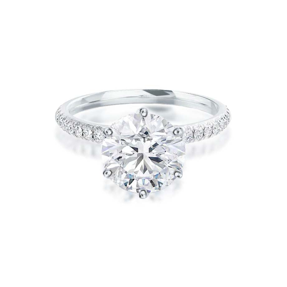 2.2 CT Round Pave Lab Grown Diamond Engagement Ring