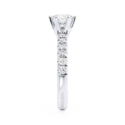 0.8 CT Round Pave Lab Grown Diamond Engagement Ring