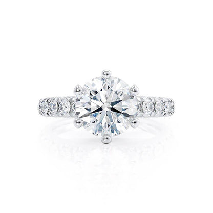 1.9 CT Round Pave Lab Grown Diamond Engagement Ring