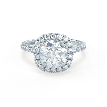1.2 CT Round Halo & Pave Lab Grown Diamond Engagement Ring