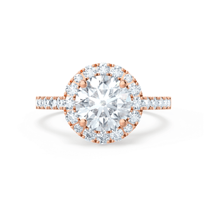 1 CT Round Halo & Pave Lab Grown Diamond Engagement Ring