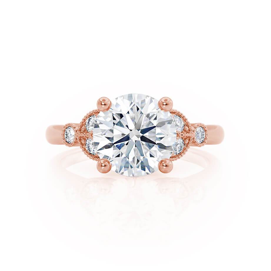 1.5 CT Round Cluster Lab Grown Diamond Engagement Ring