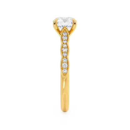 1.2 CT Round Pave Lab Grown Diamond Engagement Ring
