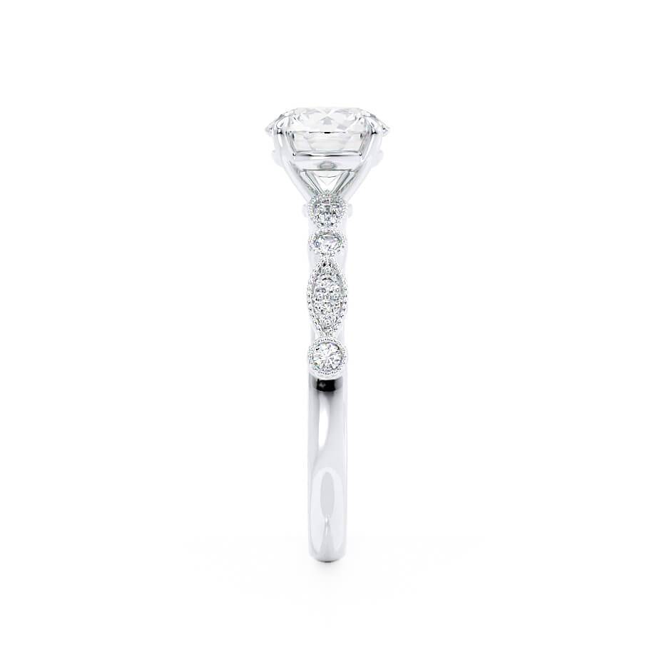1 CT Round Pave Lab Grown Diamond Engagement Ring