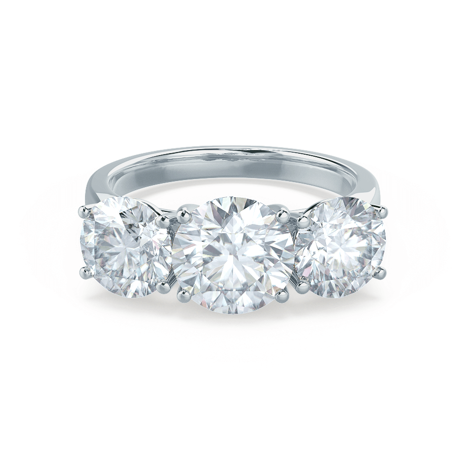 1.5 CT Round Three Stone Lab Grown Diamond Engagement Ring