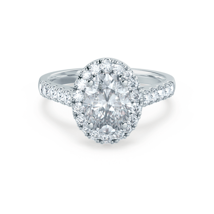 1.5 CT Oval Halo & Pave Lab Grown Diamond Engagement Ring