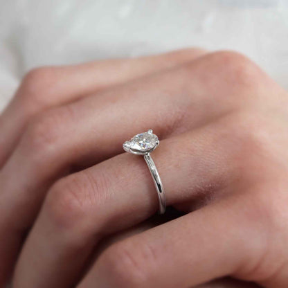 1.2 CT Pear Solitaire Lab Grown Diamond Engagement Ring