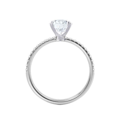 0.8 CT Cushion Pave Lab Grown Diamond Engagement Ring