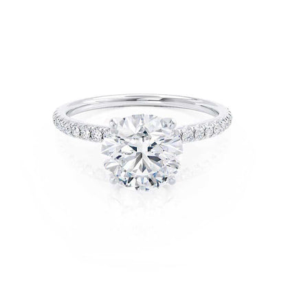 2 CT Round Pave Lab Grown Diamond Engagement Ring