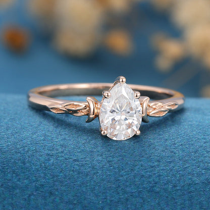 0.69 CT Pear Solitaire Lab Grown Diamond Engagement Ring
