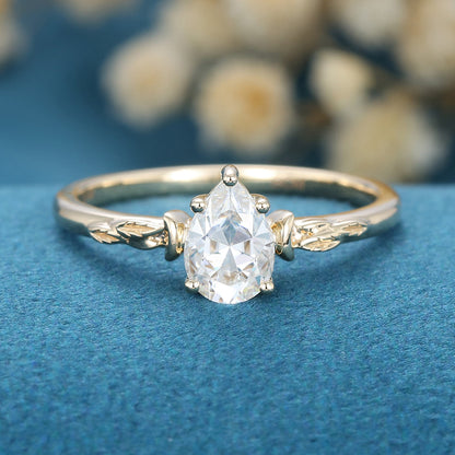 0.69 CT Pear Solitaire Lab Grown Diamond Engagement Ring