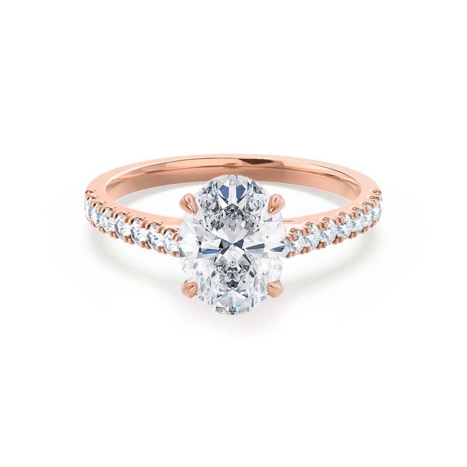 1.5 CT Oval Pave Lab Grown Diamond Engagement Ring