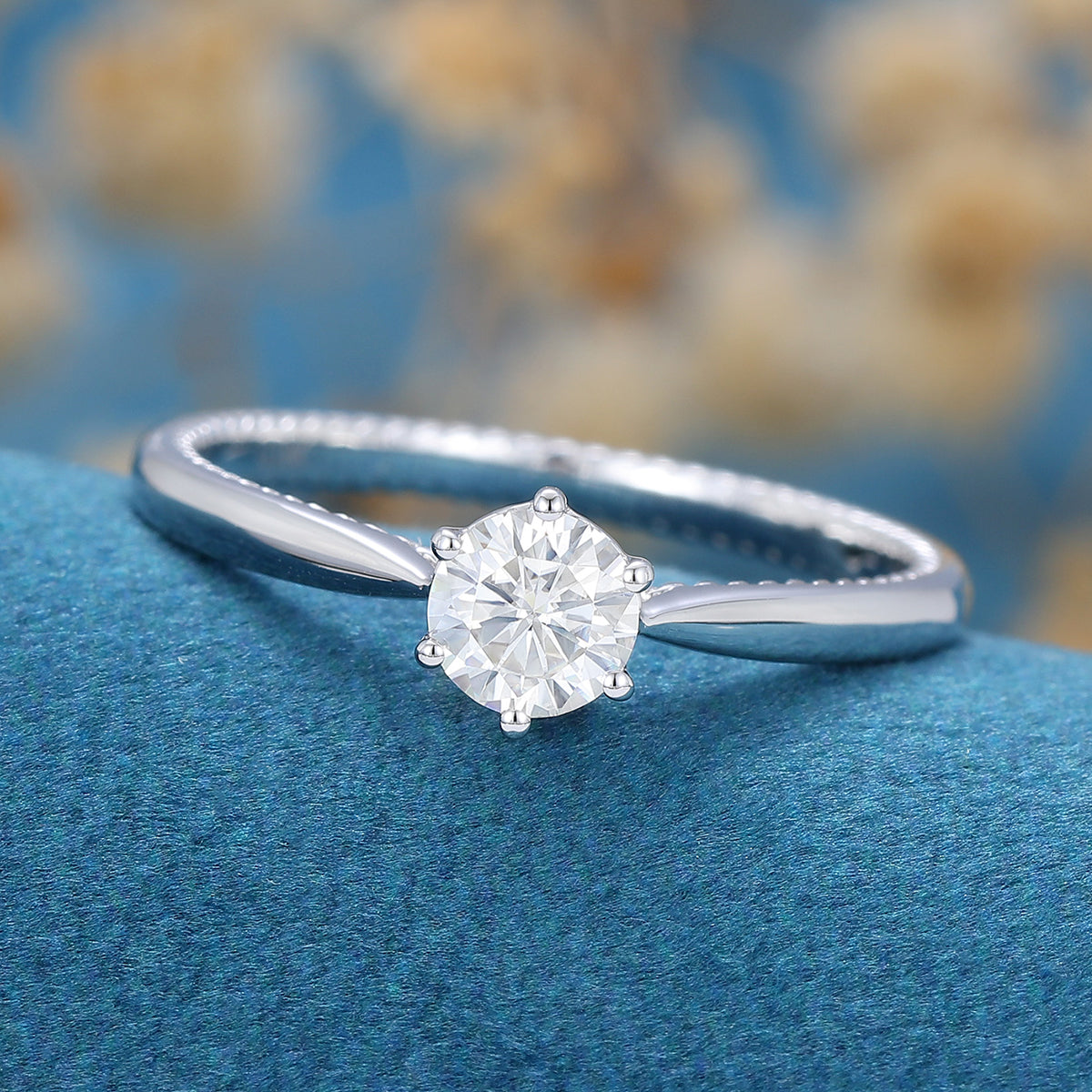 0.41 CT Round Solitaire Lab Grown Diamond Engagement Ring