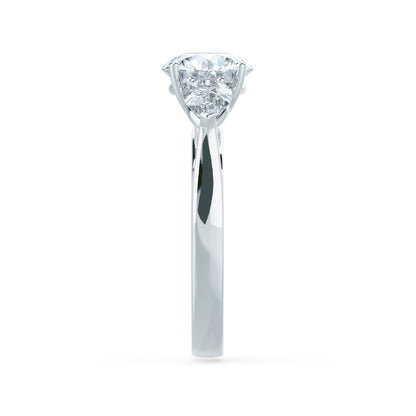 1 CT Round Three Stone Lab Grown Diamond Engagement Ring